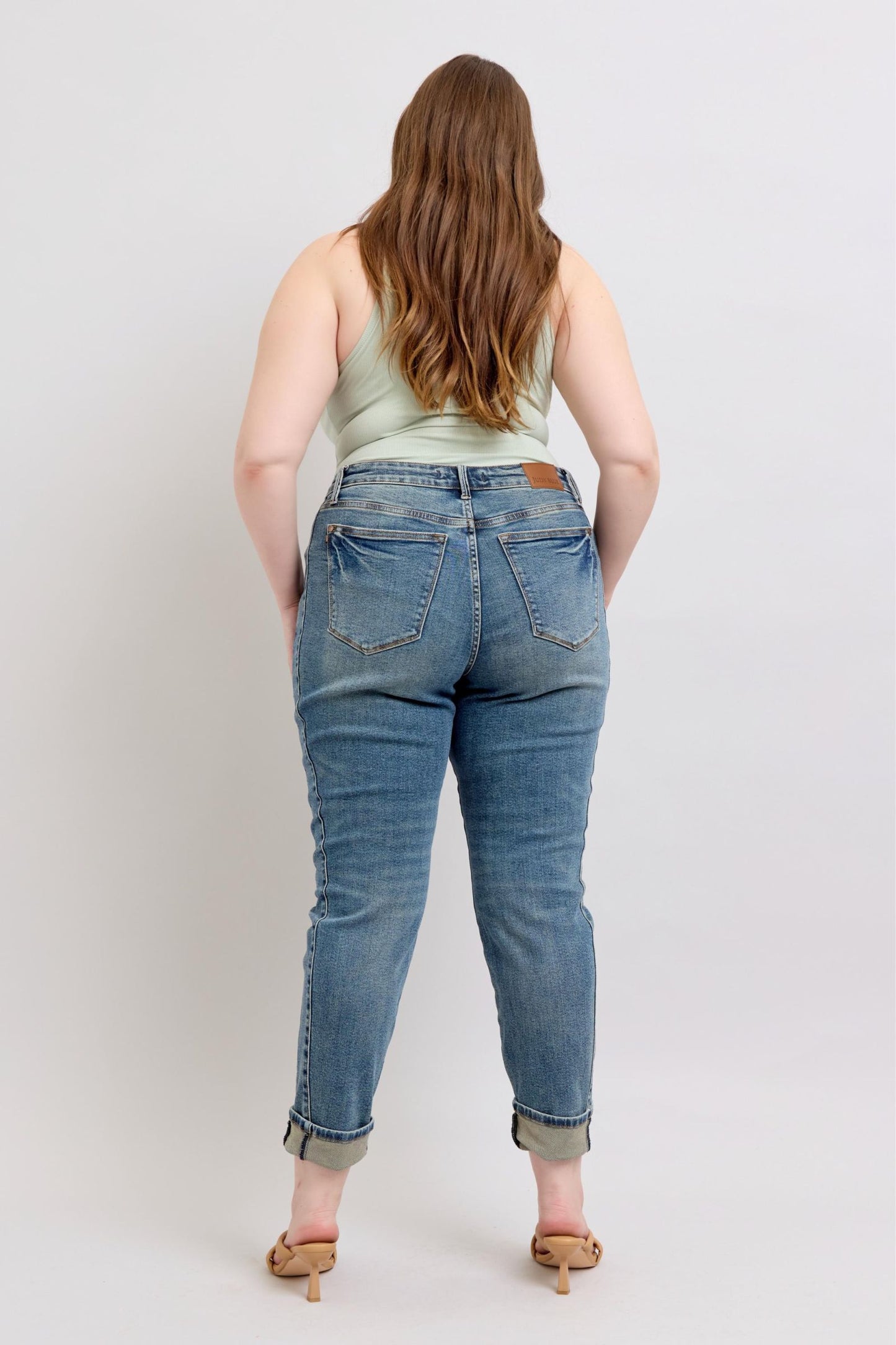 Judy Blue Mid Rise Vintage Wash Boyfriend Jeans 88946
