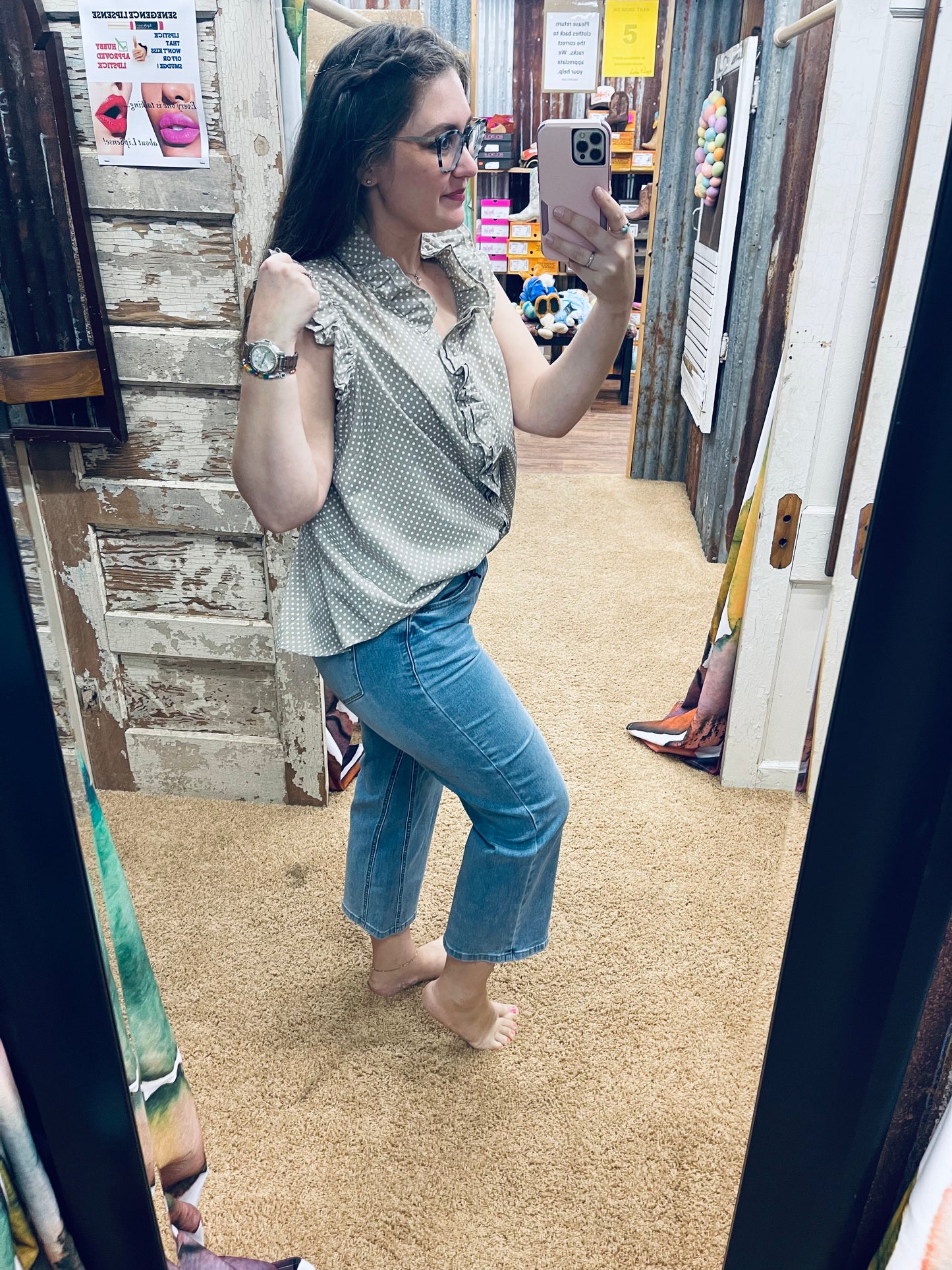 SALE* Judy Blue HW Double Waist Band Crop Wide Leg Jean 88616