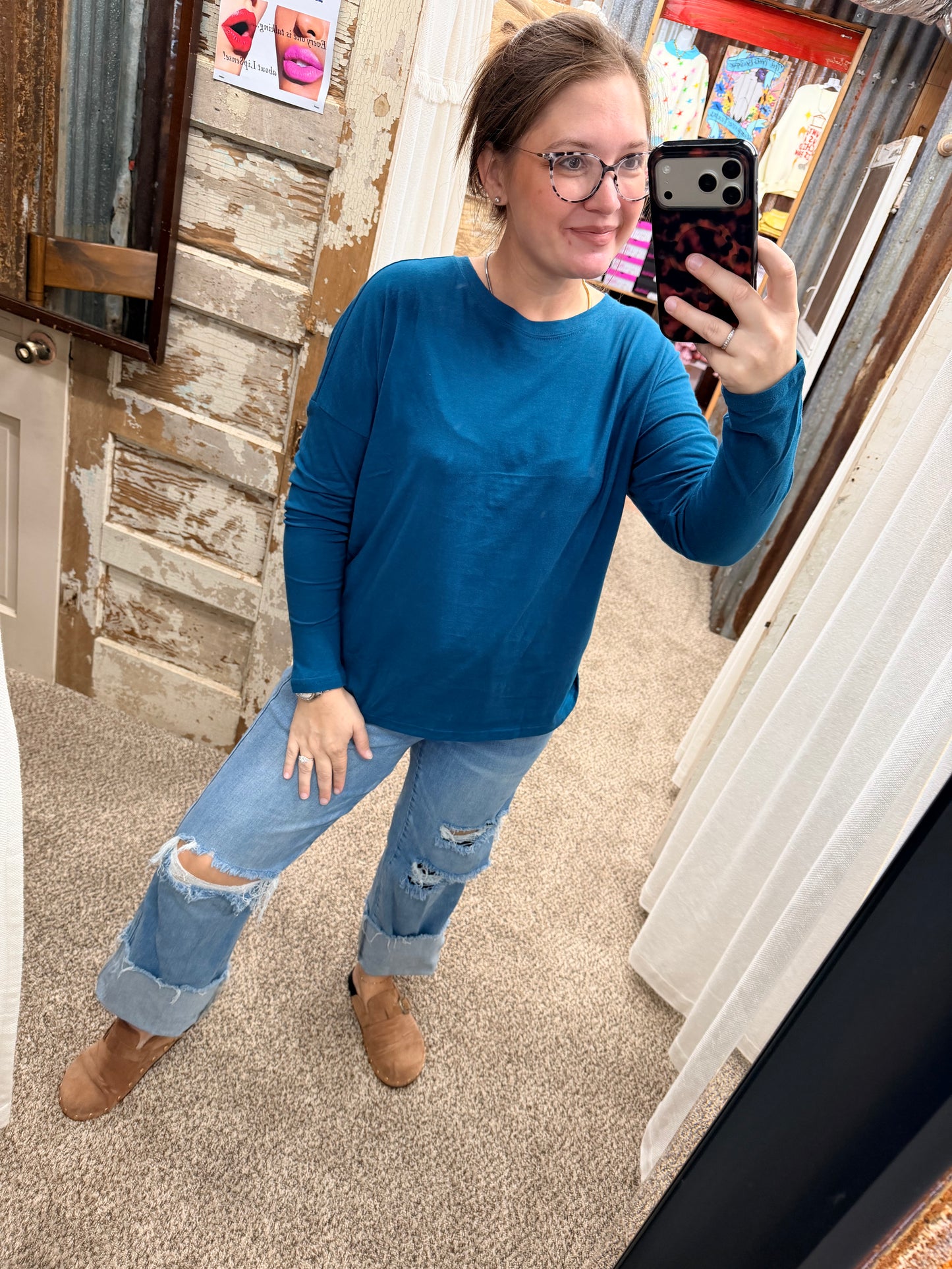 Door Buster Teal Lightweight Knit Pullover Sweater