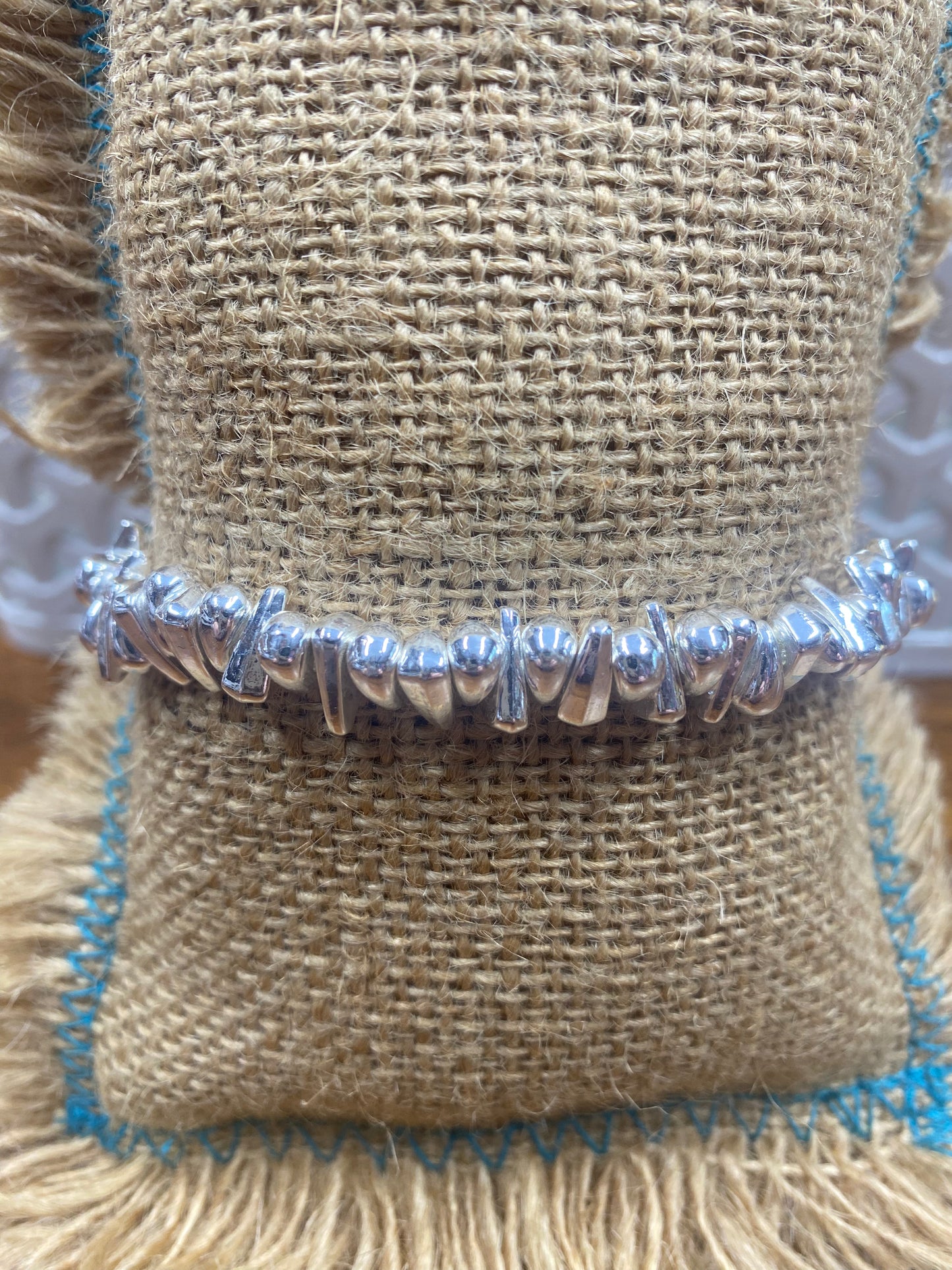 Livingston Bracelet - Silver Chunky Elastic Bracelet