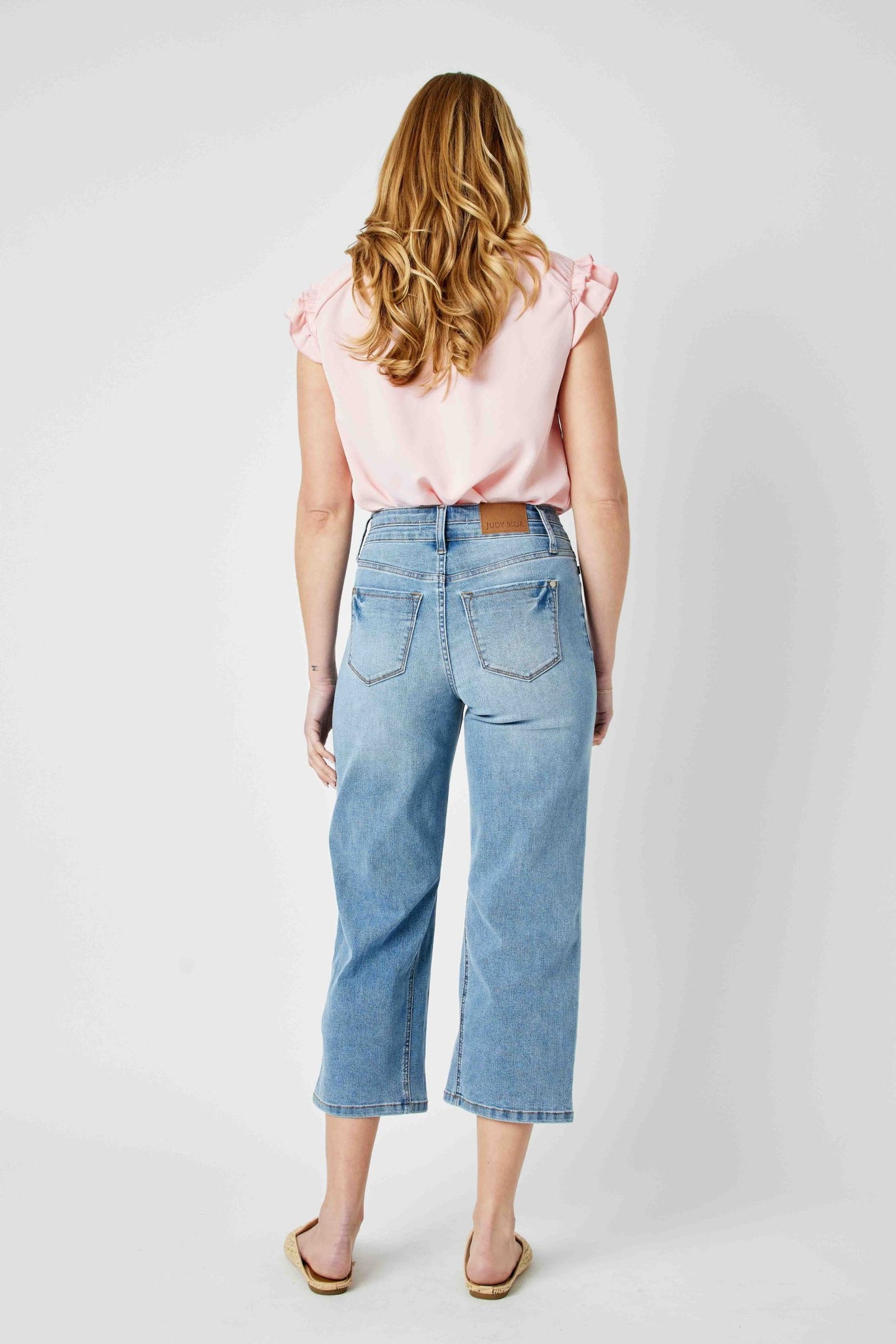 SALE* Judy Blue HW Double Waist Band Crop Wide Leg Jean 88616