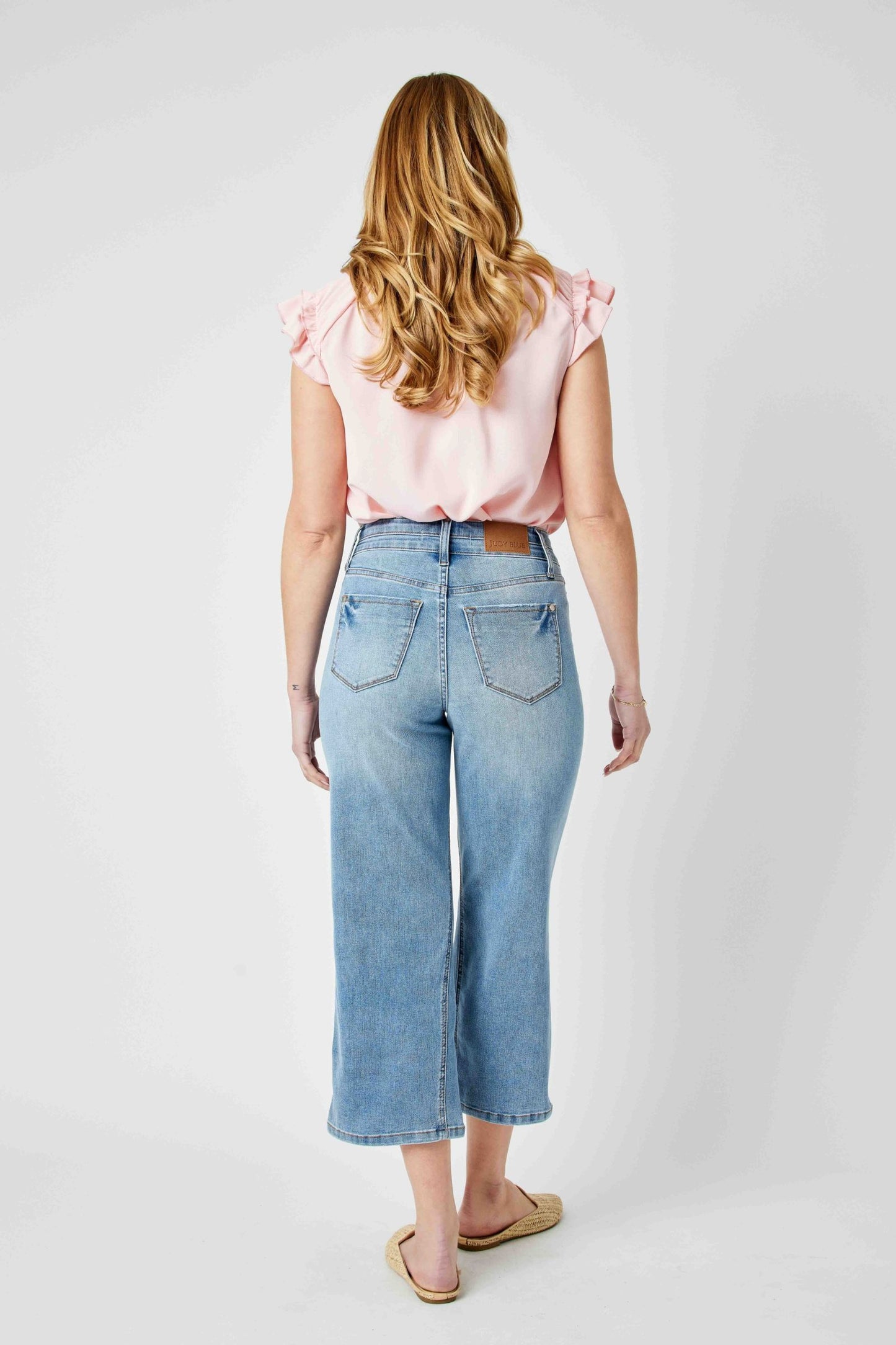 SALE* Judy Blue HW Double Waist Band Crop Wide Leg Jean 88616
