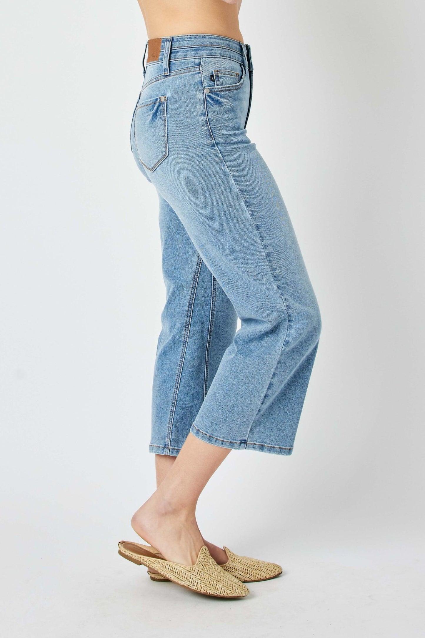 SALE* Judy Blue HW Double Waist Band Crop Wide Leg Jean 88616