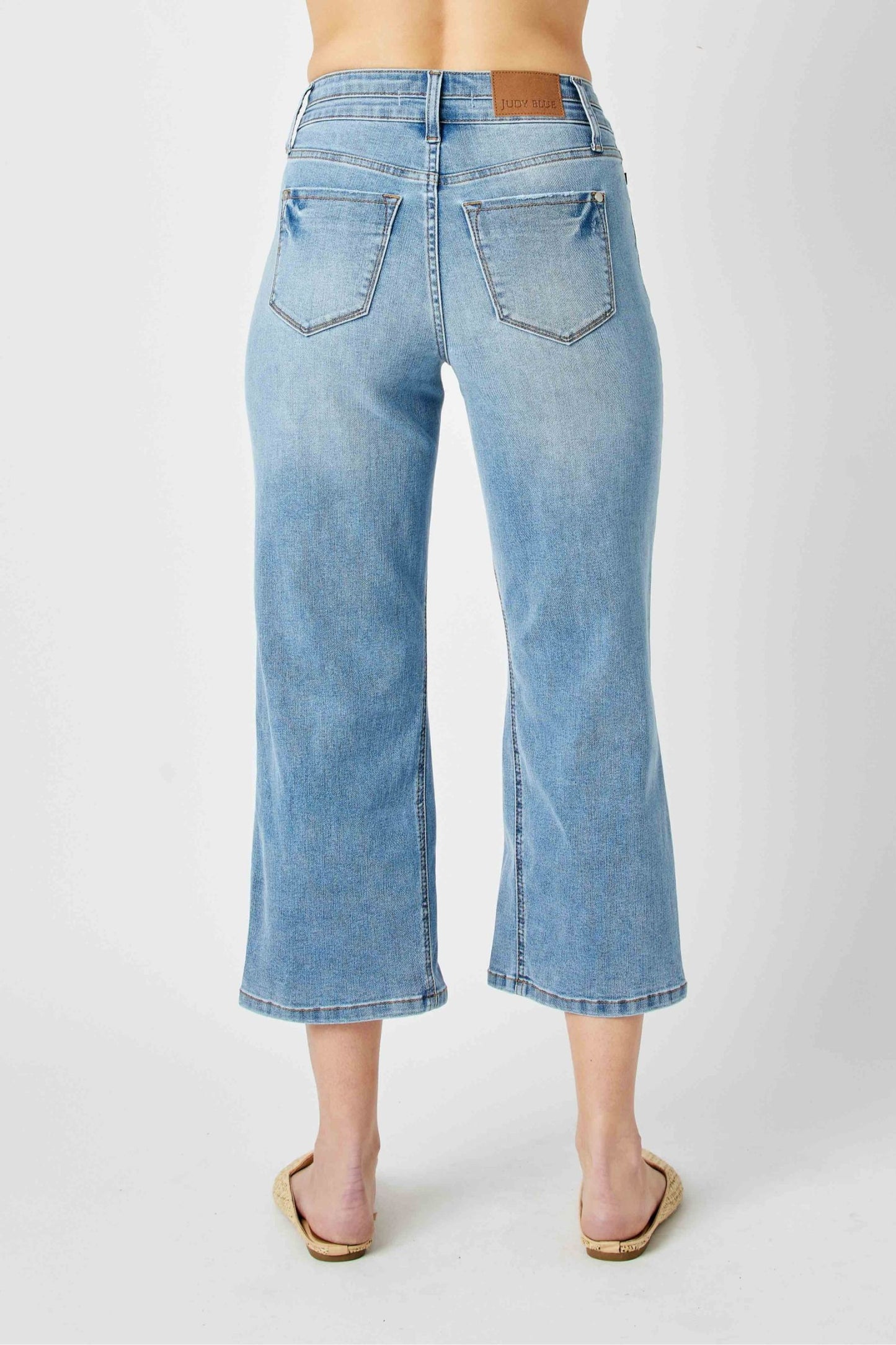 SALE* Judy Blue HW Double Waist Band Crop Wide Leg Jean 88616