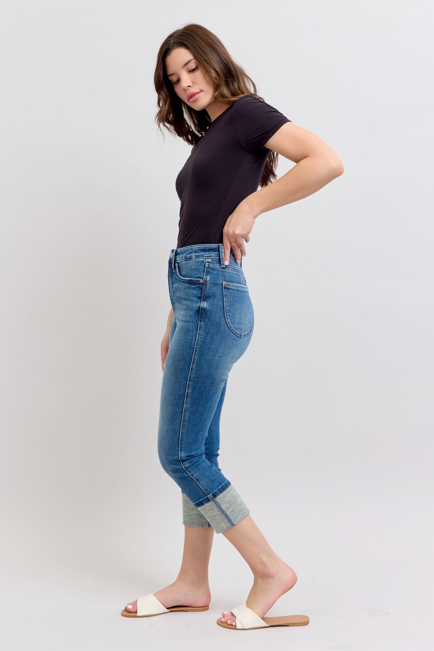 Judy Blue High Waist Tummy Control Capri 78114