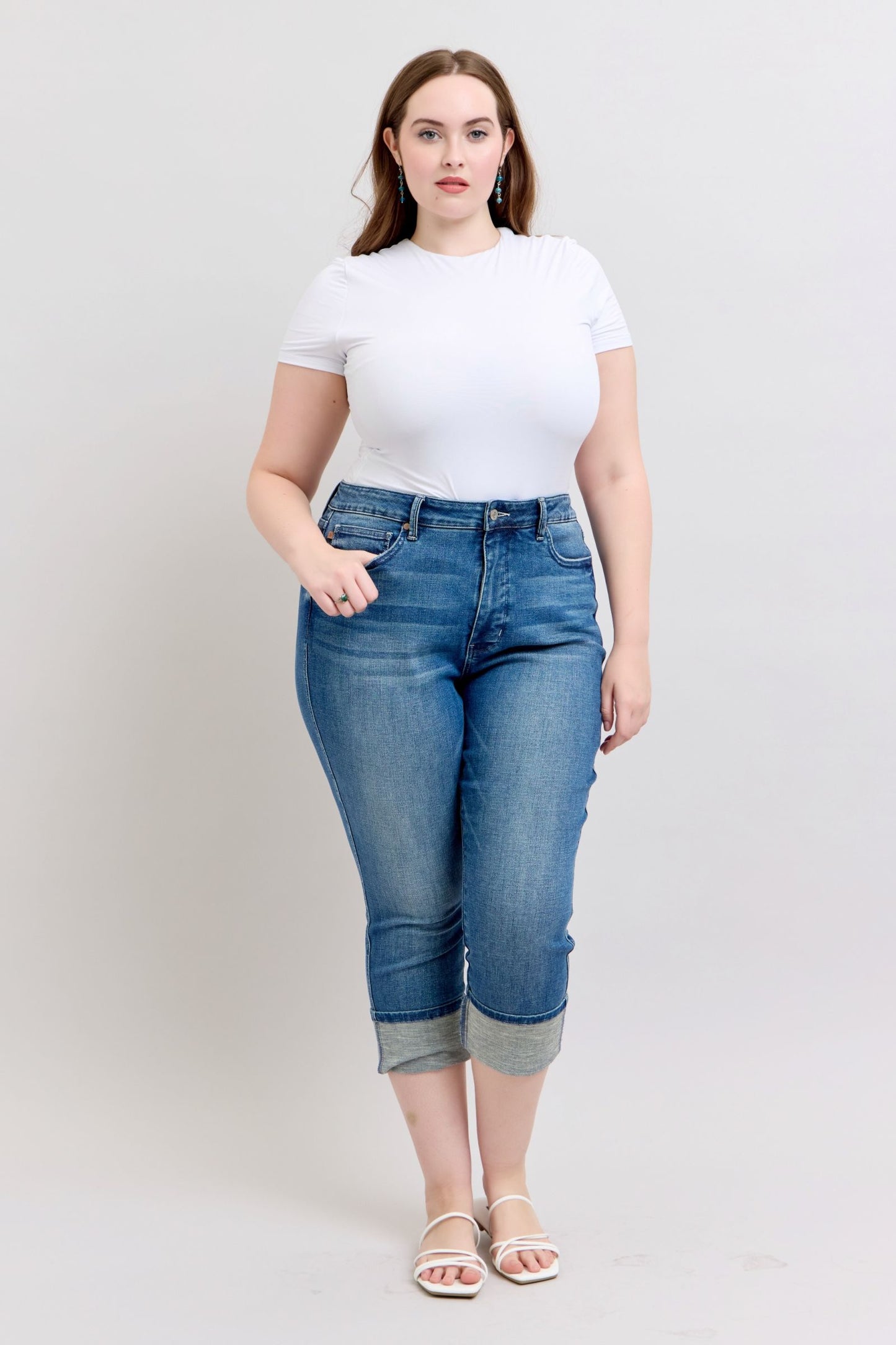 Judy Blue High Waist Tummy Control Capri 78114