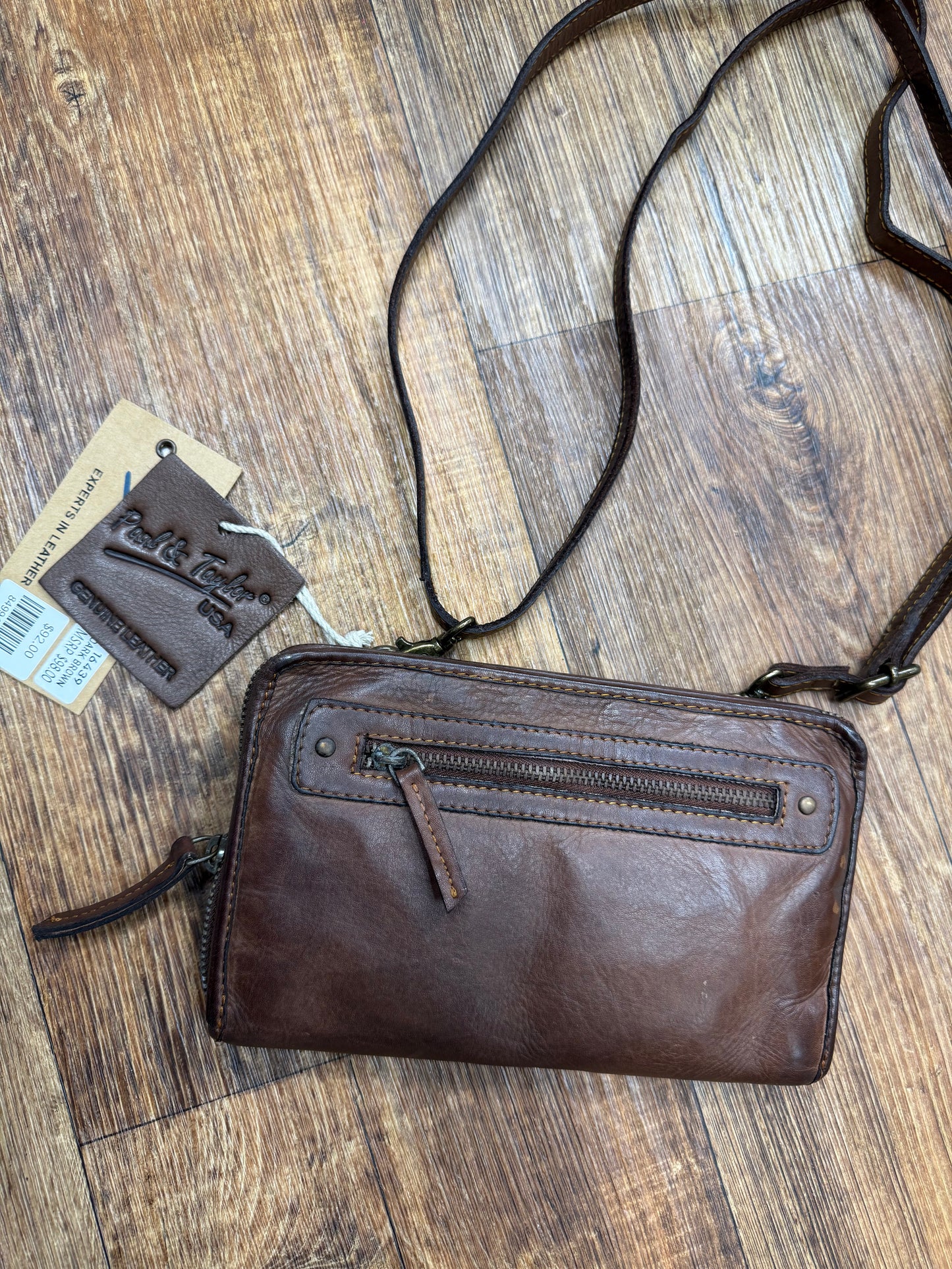 Genuine Leather Dark Brown Crossbody