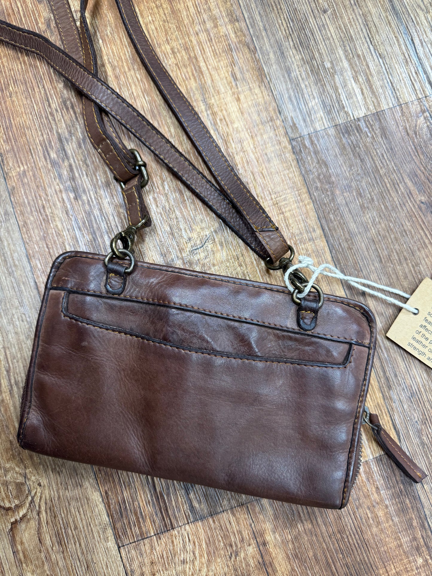 Genuine Leather Dark Brown Crossbody