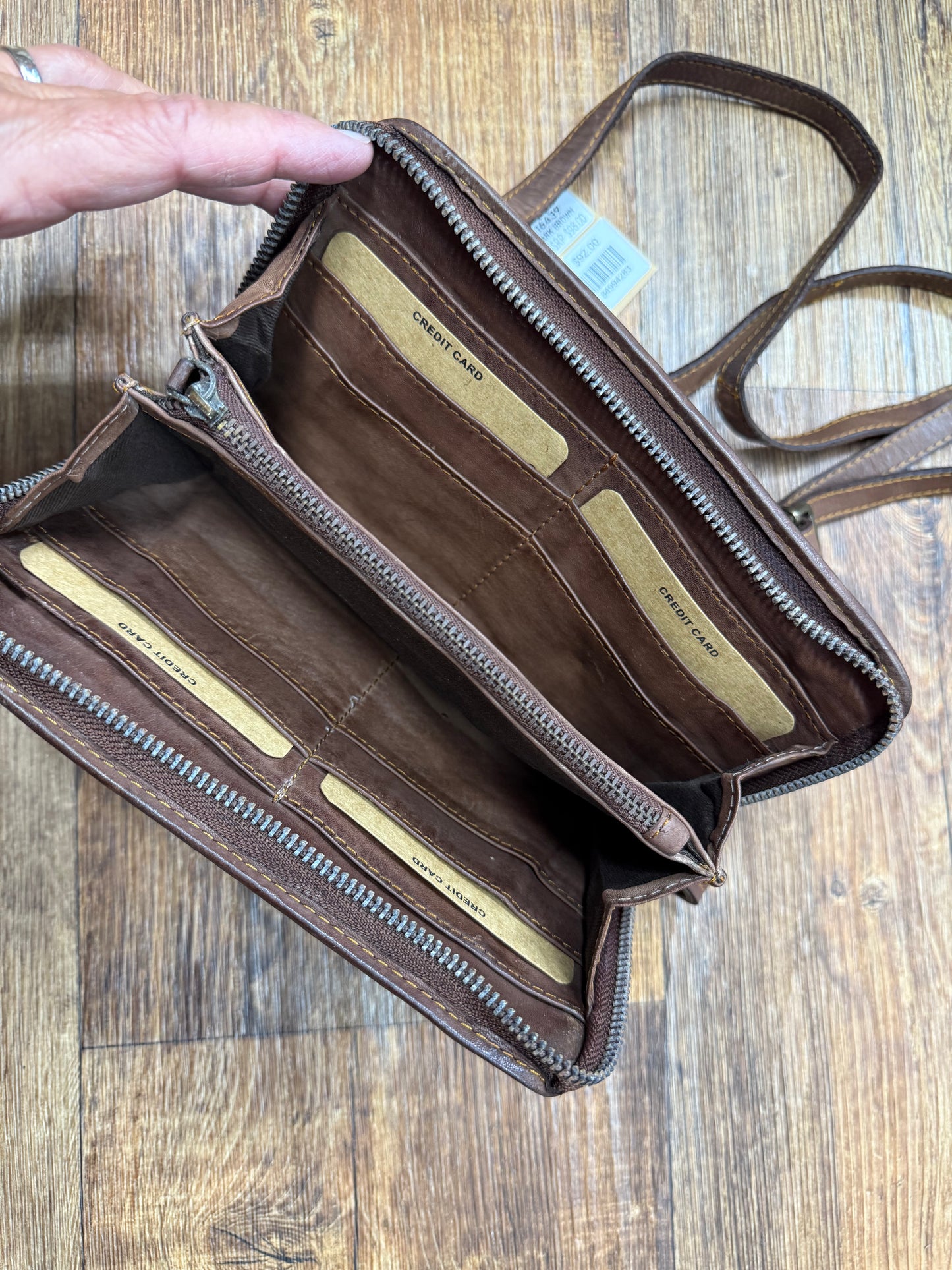 Genuine Leather Dark Brown Crossbody