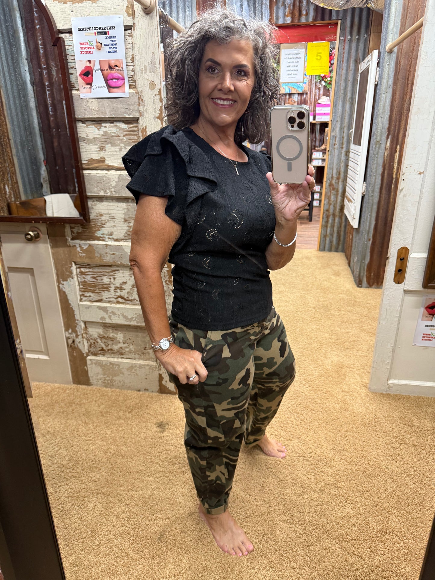 RISEN CAMOUFLAGE BARREL JEANS