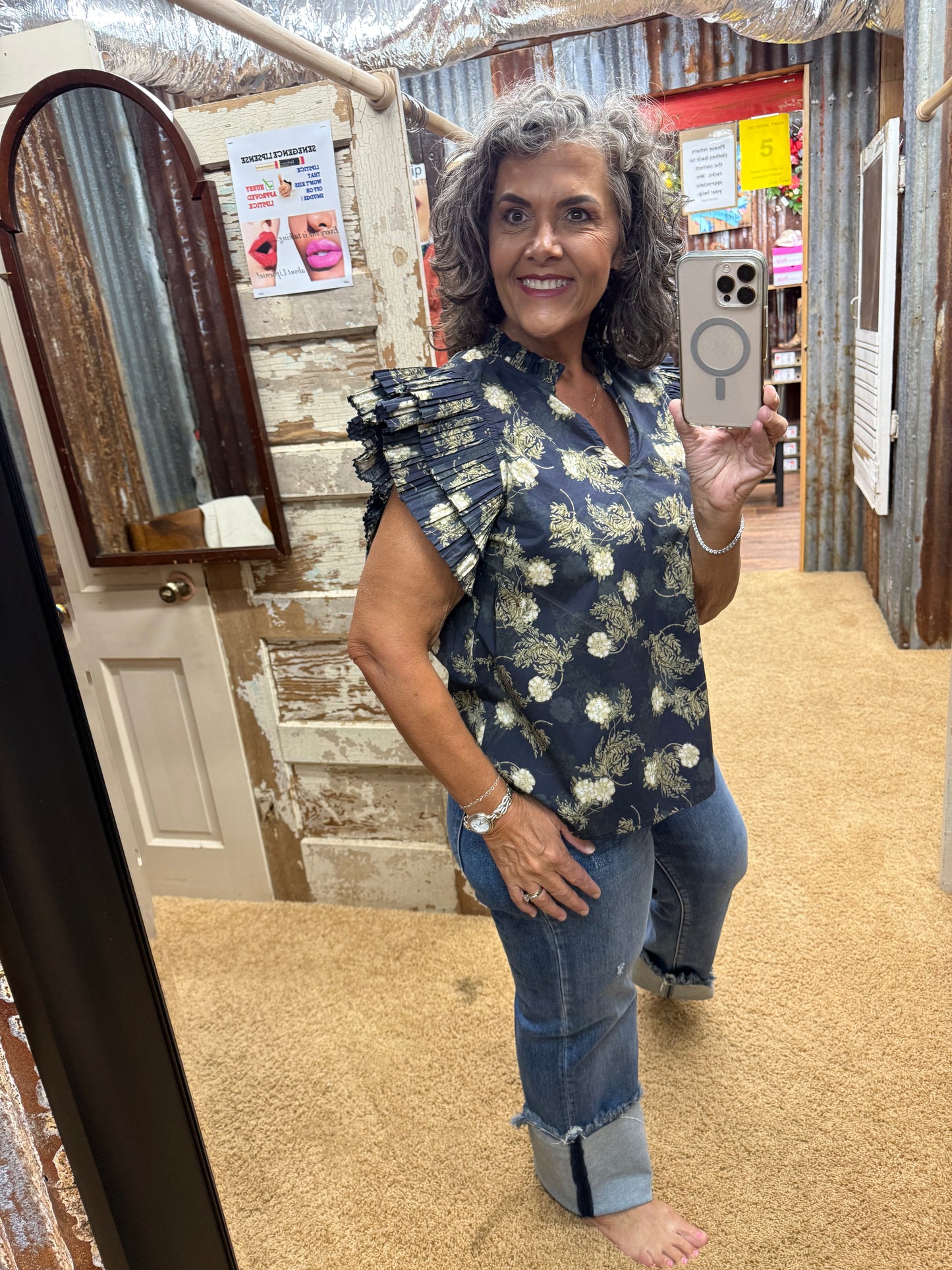 Vintage Navy Blouse by Entro