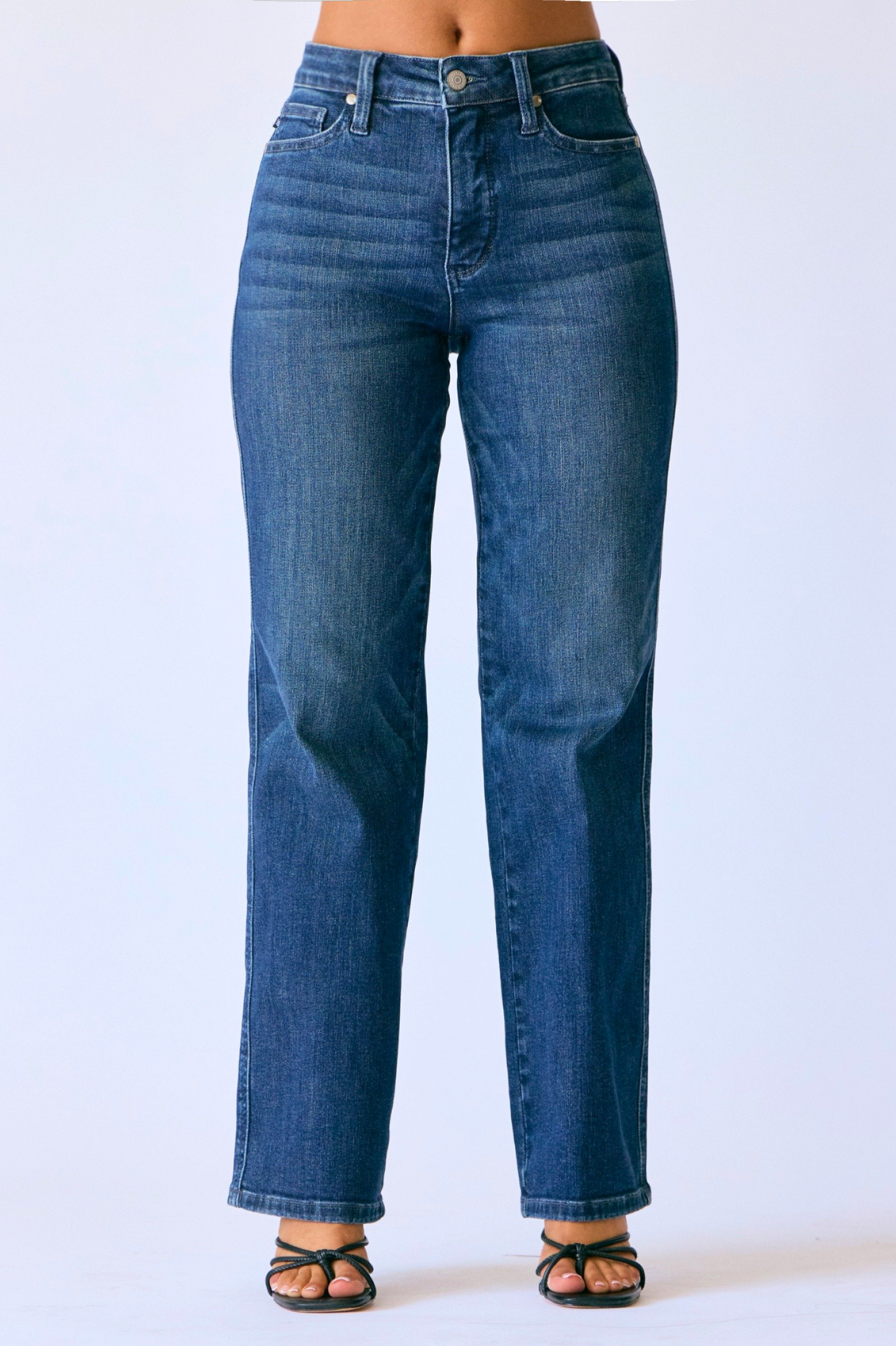 Judy Blue PETITE Mid Rise Straight Leg Tummy Control Classic Jeans 88861