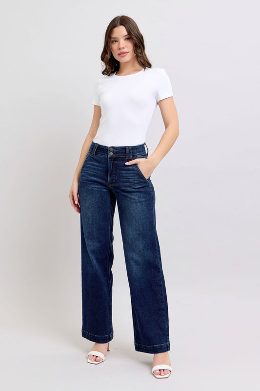 Sale* Judy Blue High Waist Wide Leg Trouser Jeans 82642