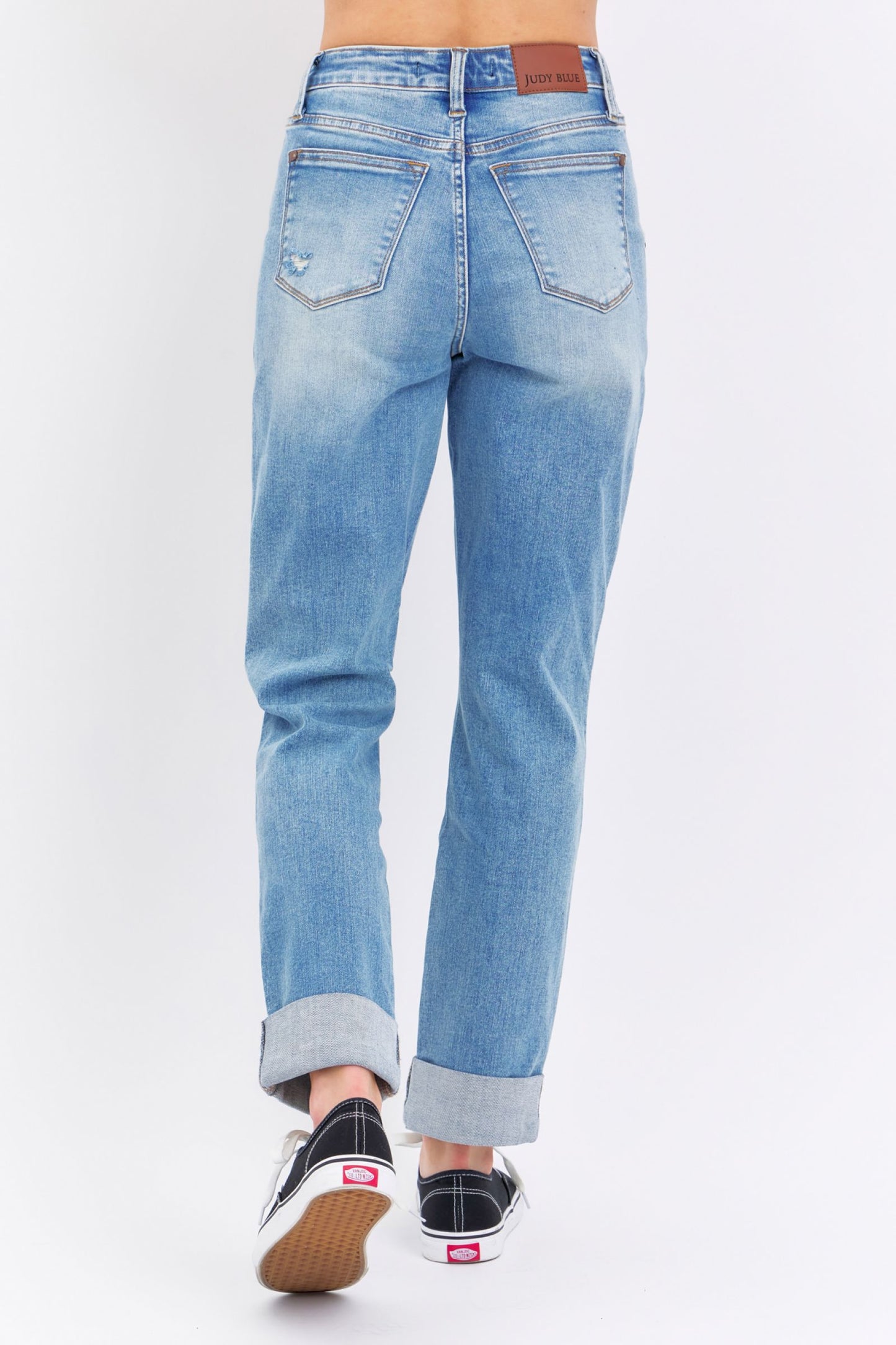 Judy Blue High Waist Patch Pocket Destroyed Boyfriend Jean 88825