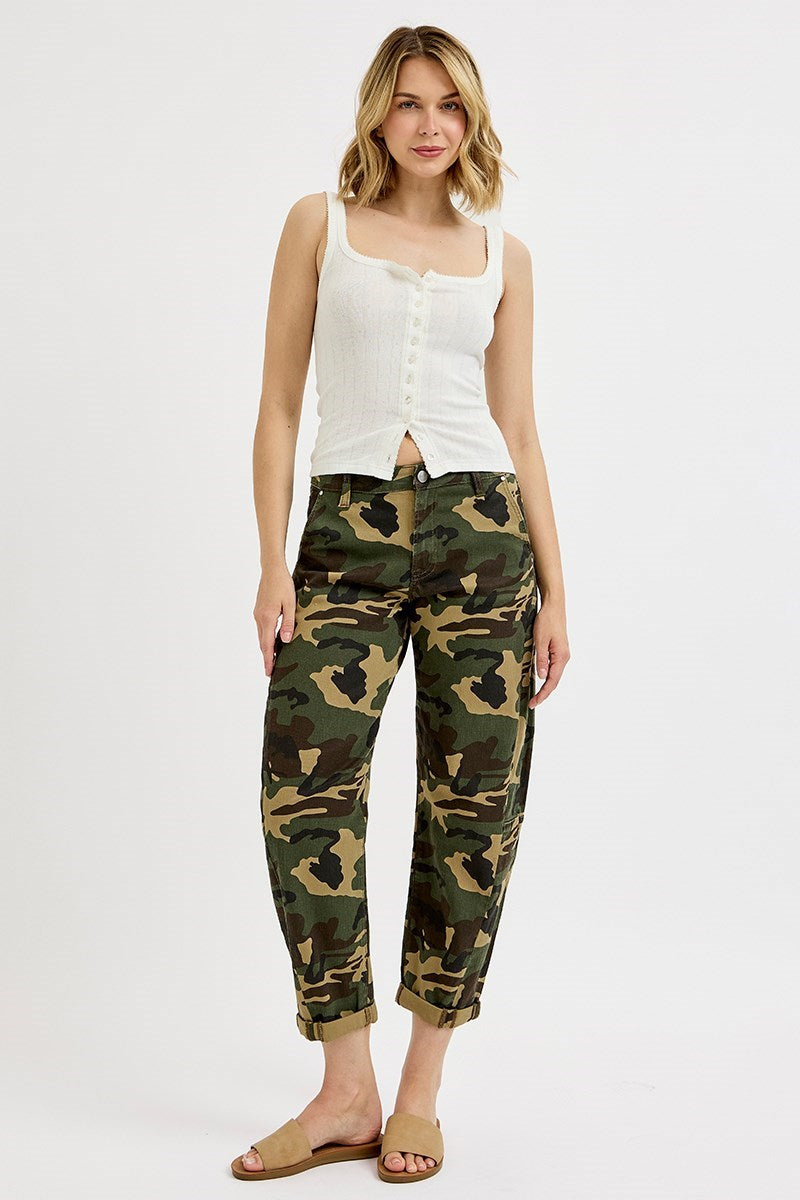 RISEN CAMOUFLAGE BARREL JEANS