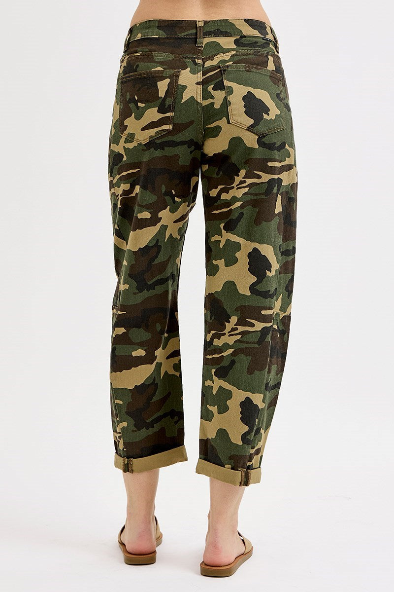 RISEN CAMOUFLAGE BARREL JEANS