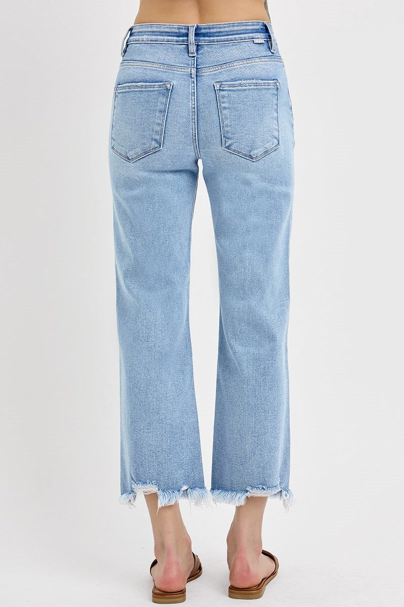 RISEN MID RISE CROP STRAIGHT JEANS 21137