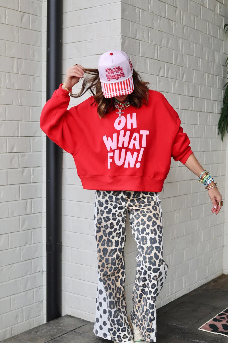 Poppy & Pine Oh What Fun Puff Crop Sweatshirt