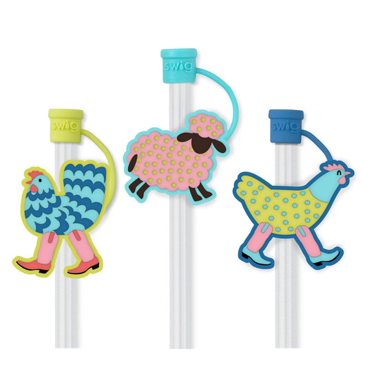SWIG Funky Chicken Straw Topper Set