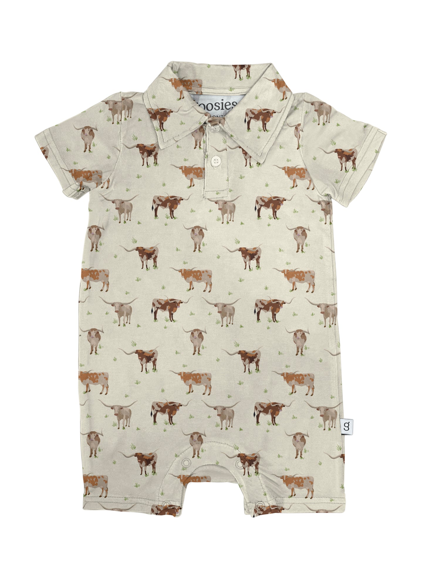 SS Polo Romper - Longhorns 0-3 mo