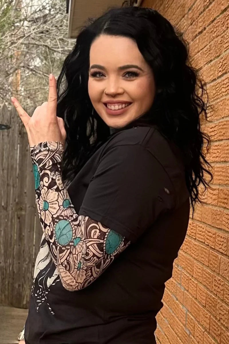 Tattoos On This Town Mesh Top