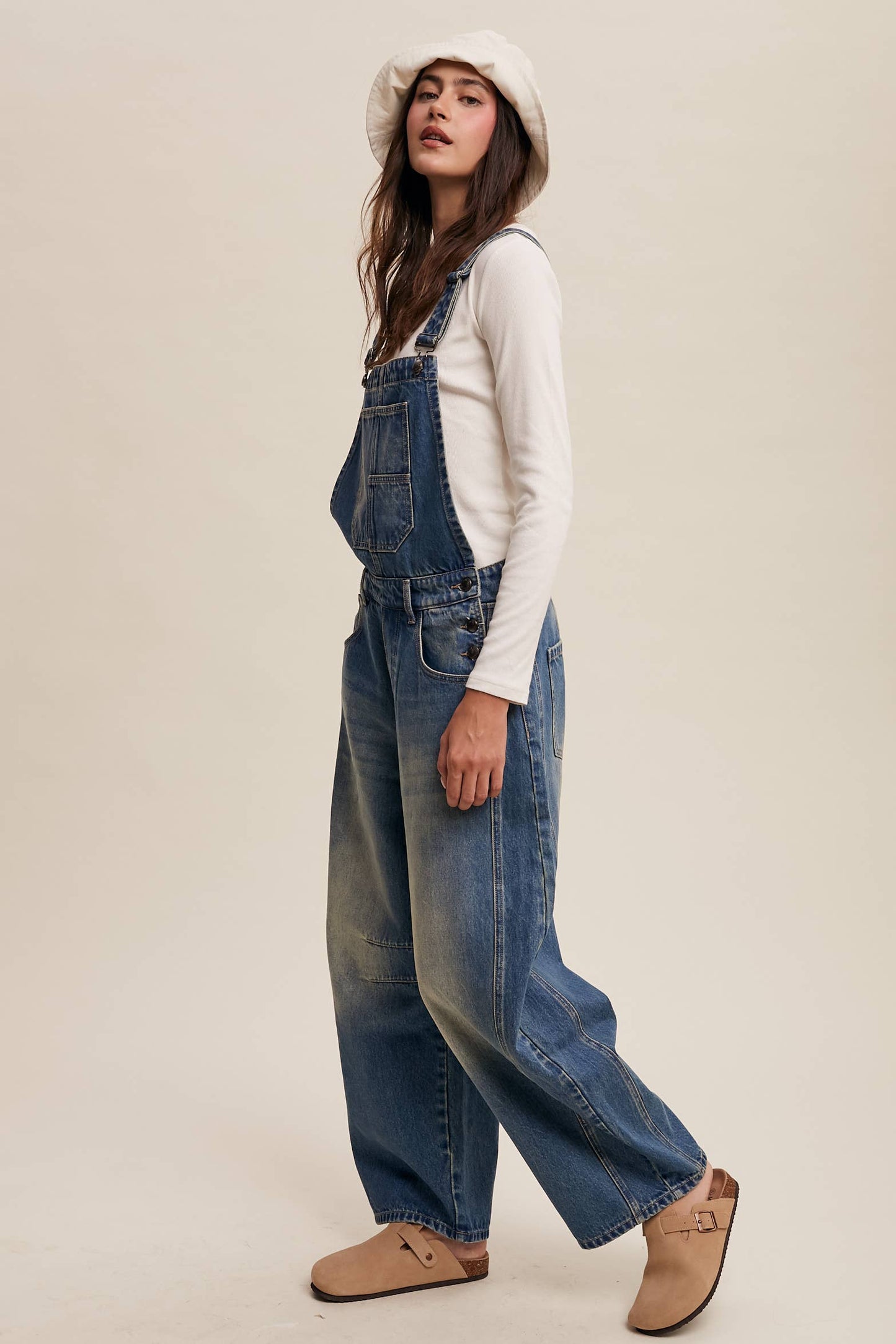 Barrel Jean Denim Overalls