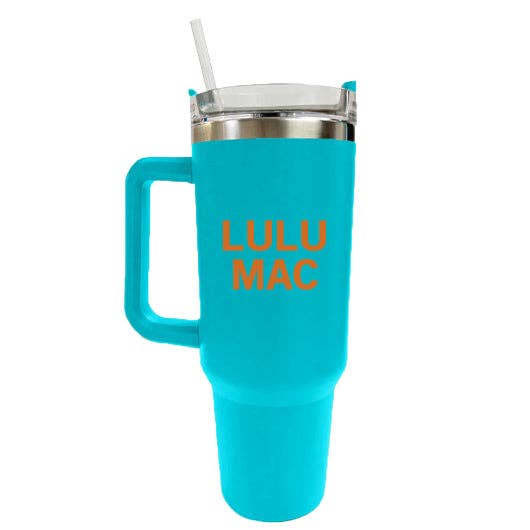 LULU MAC Tumbler Turquoise with Orange Logo