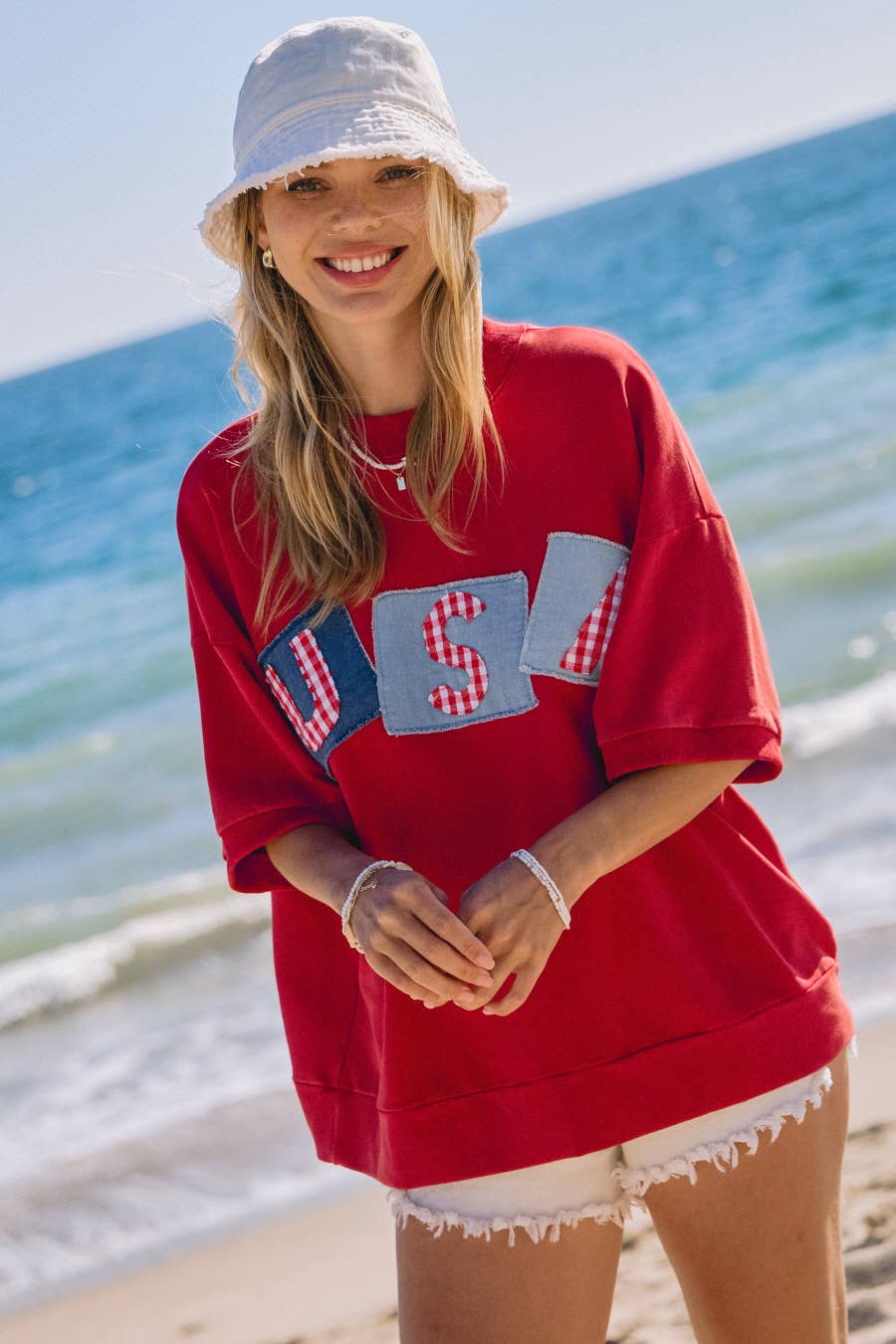 USA Logo Patch French Terry Top