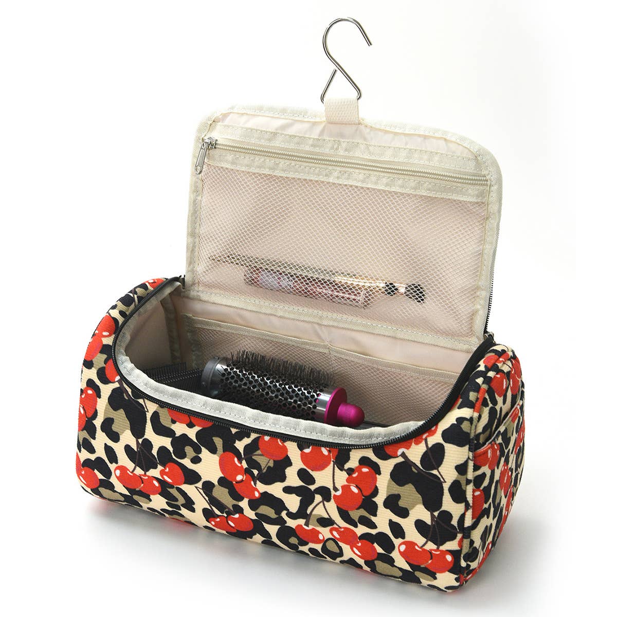 Orange Color-block Striped Hair Tool Storage Bag Travel Carry Case