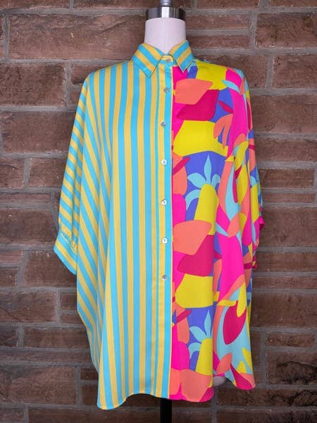 ARIZONA BLUE/RADIANT OASIS BLOUSE
