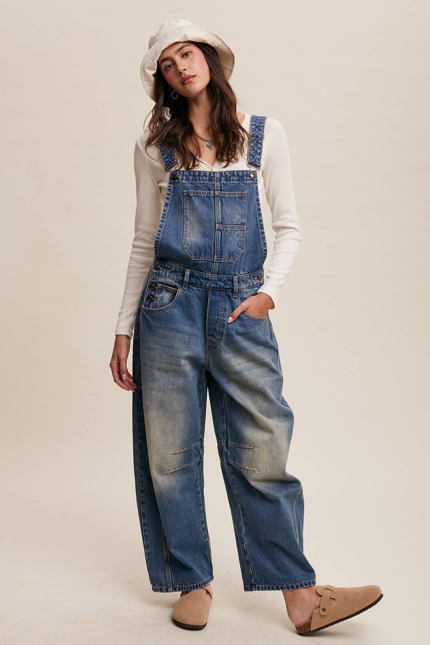 Barrel Jean Denim Overalls