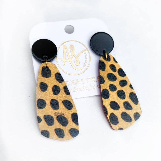 Cheetah Polka Dot Pattern Print Bold Earring
