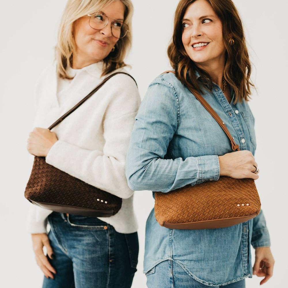 Chocolate Suede Harper Hobo Shoulder Bag