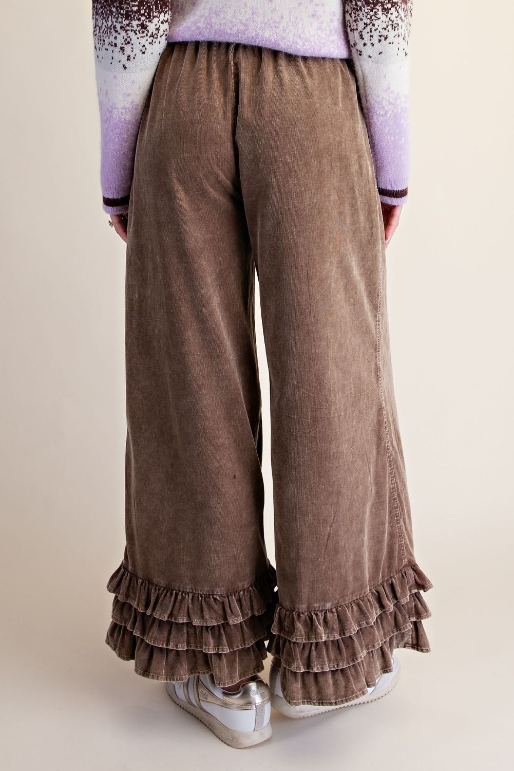 EASEL RUFFLE BOTTOM WASHED BABY CORDUROY PANTS