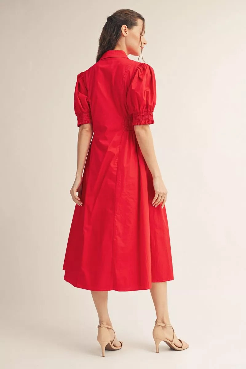 Red Midi Dress by Jodifl