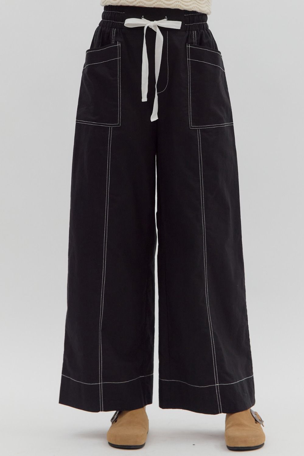 Black Pull On Pant