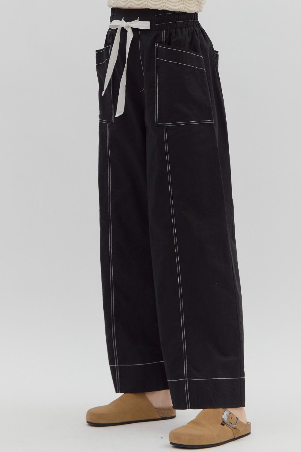 Black Pull On Pant