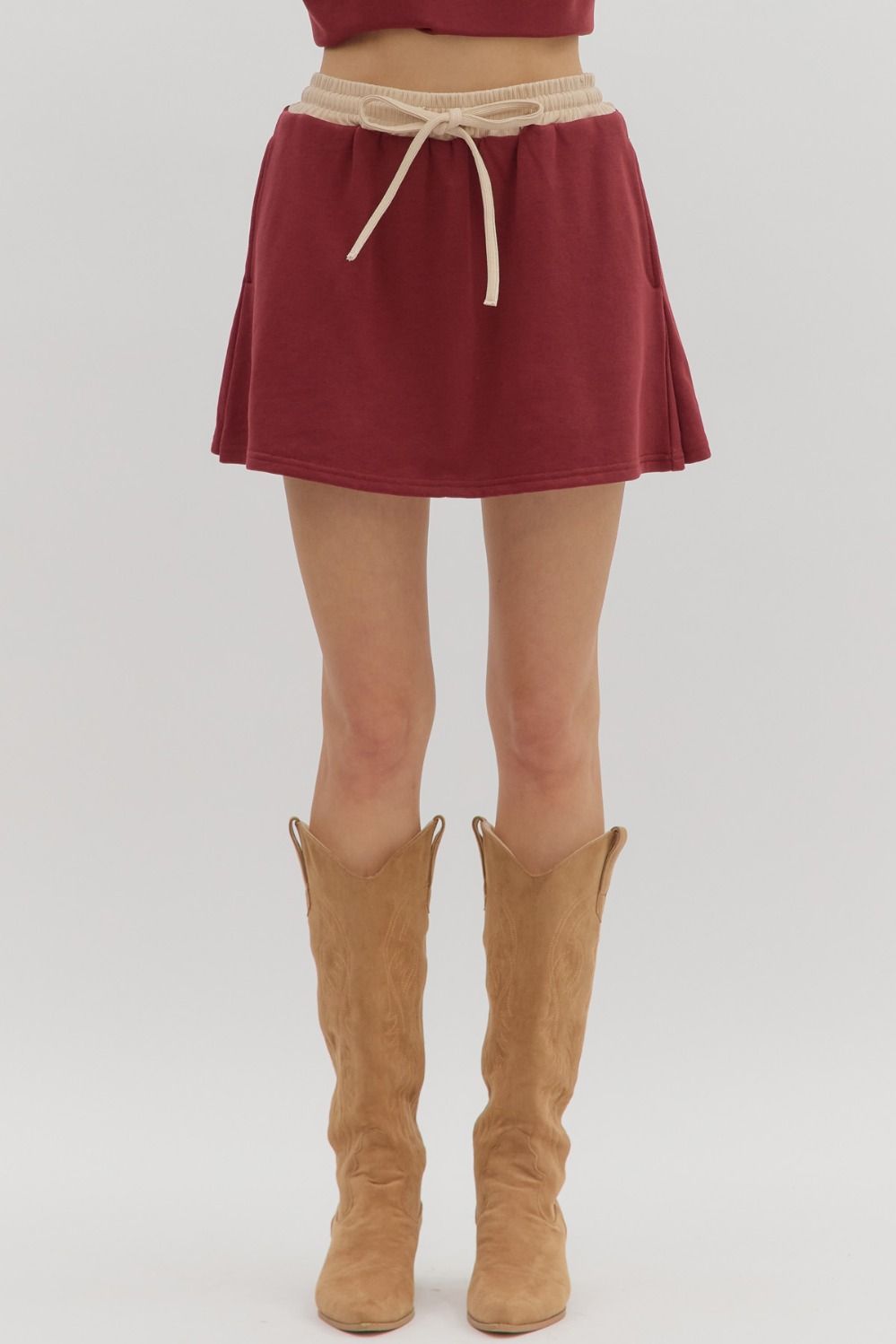 The Makenzie Burgandy Skort & Top Set