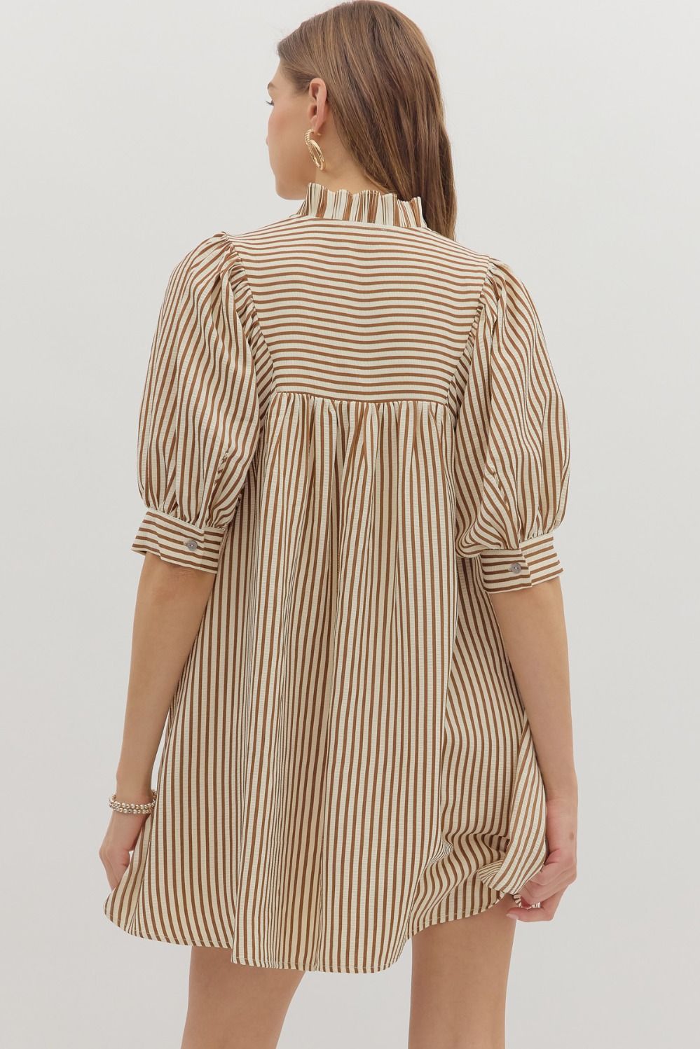 Brown Striped Dress by Entro