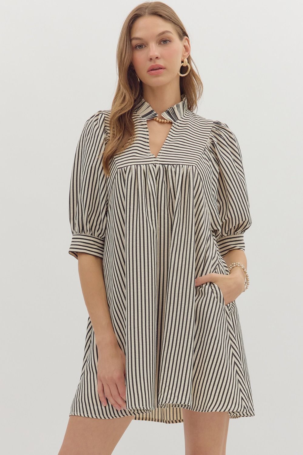 Black Striped Dress by Entro