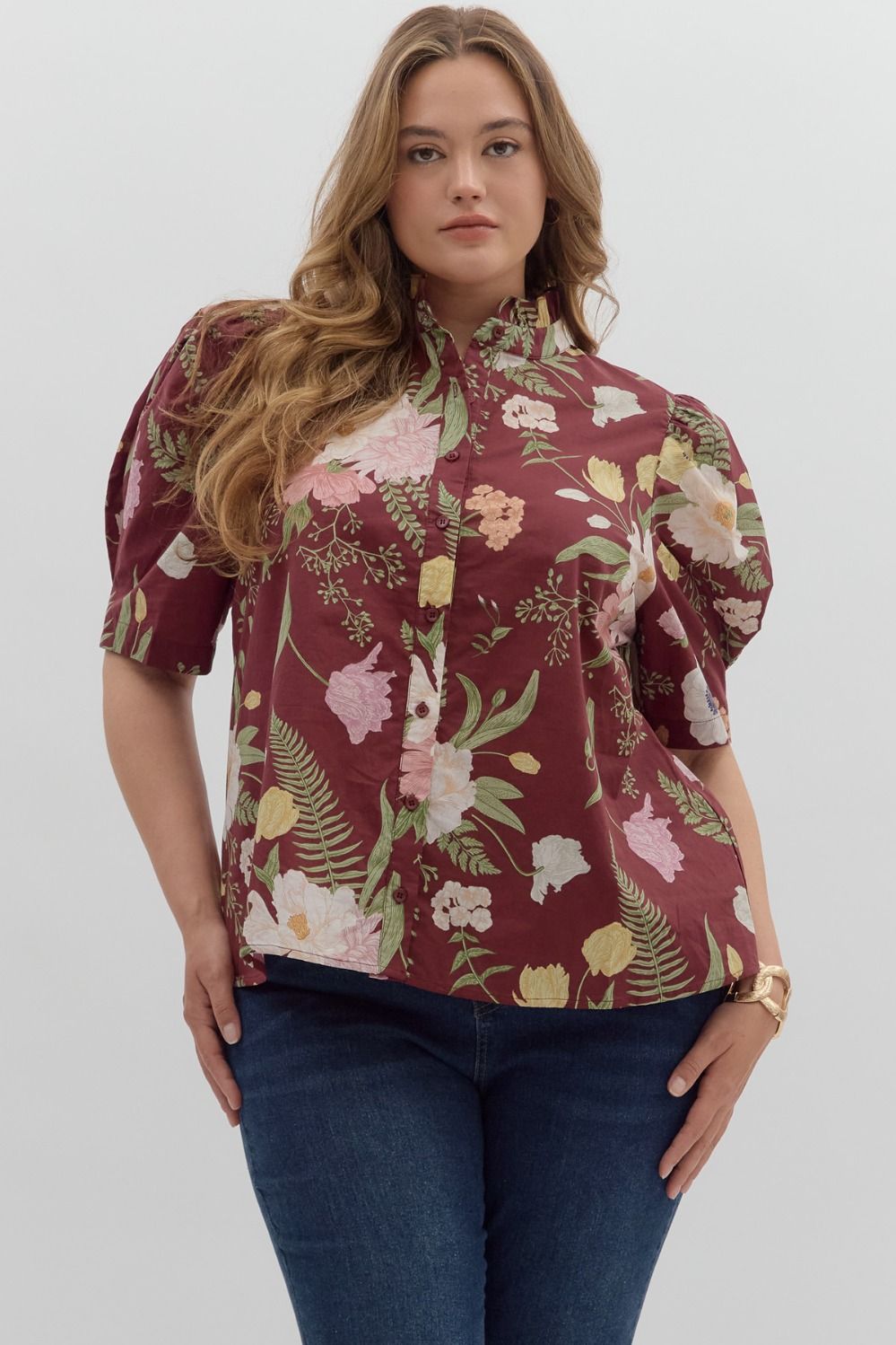 Merlot Floral Blouse
