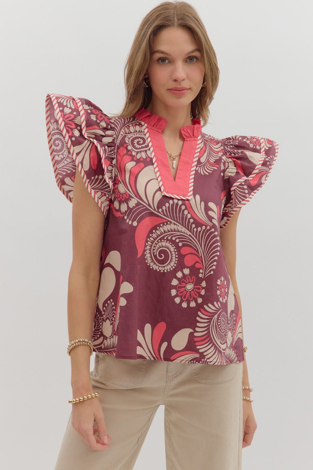 Plum Paisley Blouse
