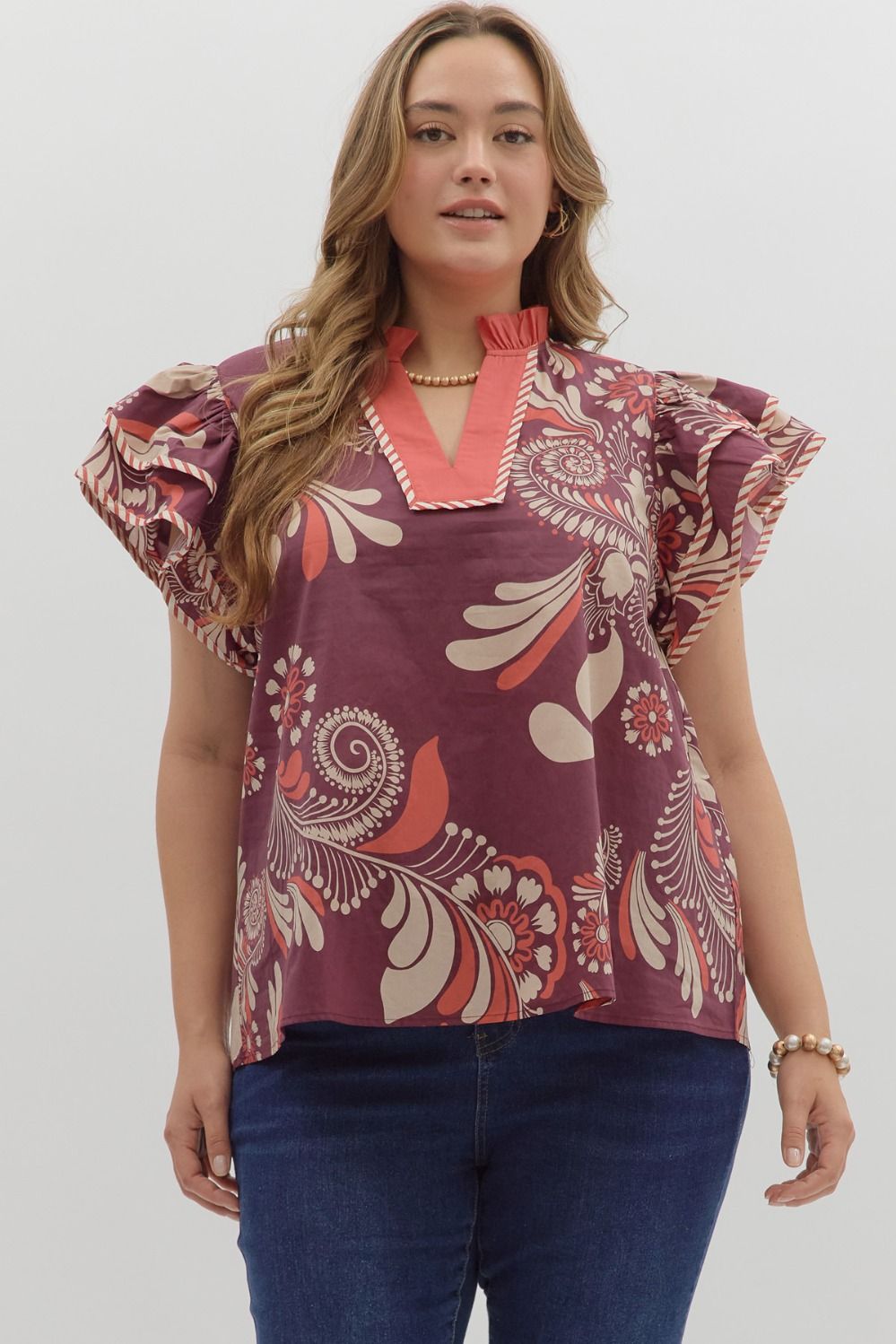 Plum Paisley Blouse