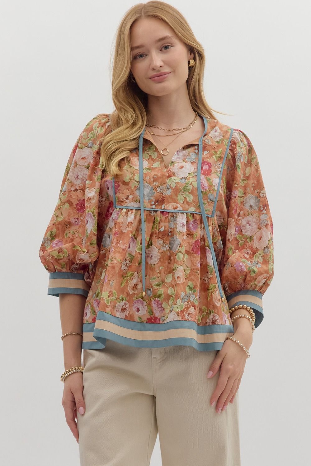 Vintage Terra Cotta Blouse