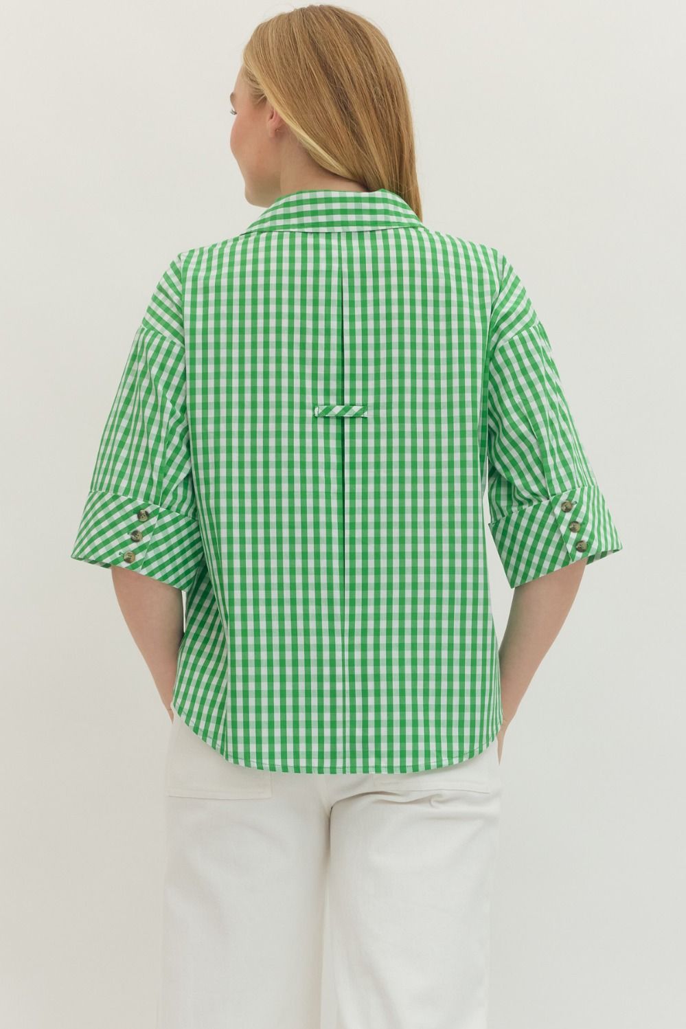 Green Checkered Blouse