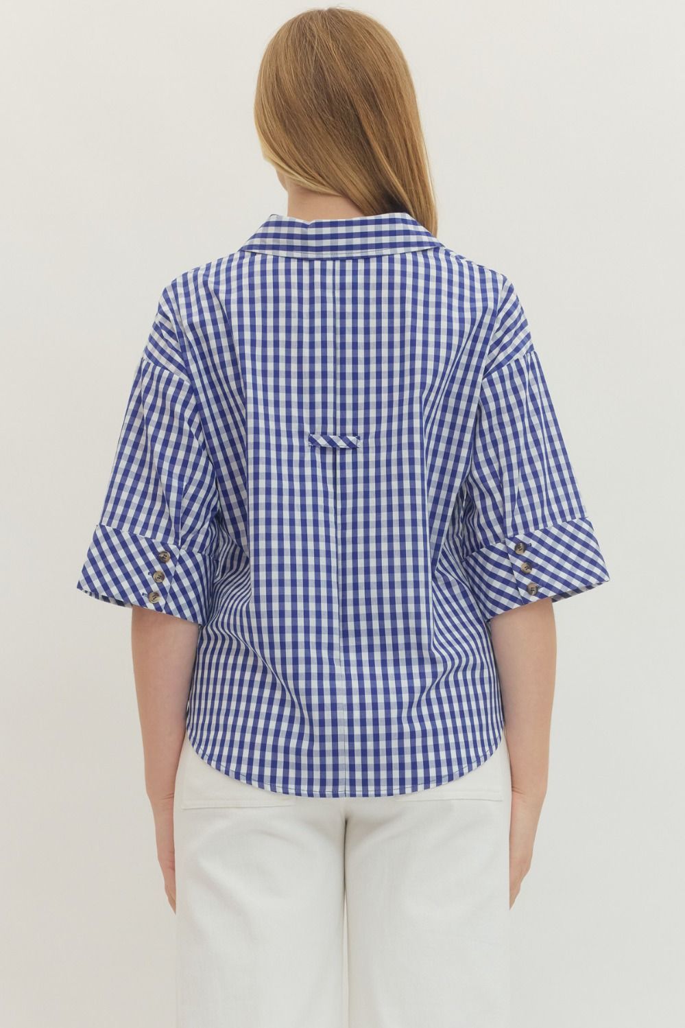 Indigo Checkered Blouse