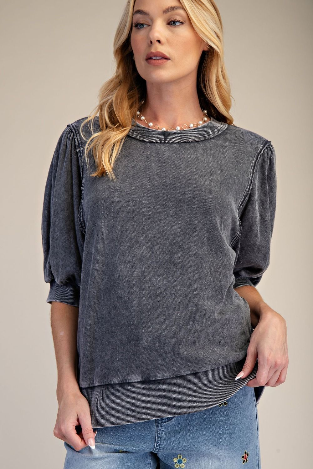 ASH RELAXED WASHED KNIT TOP