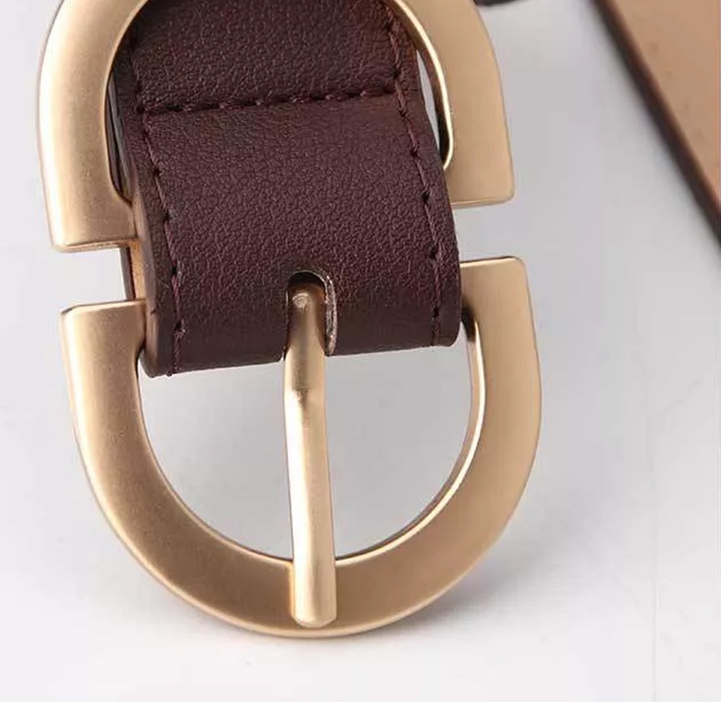 Kay Stylish Vegan Brown Leather 40" Belt