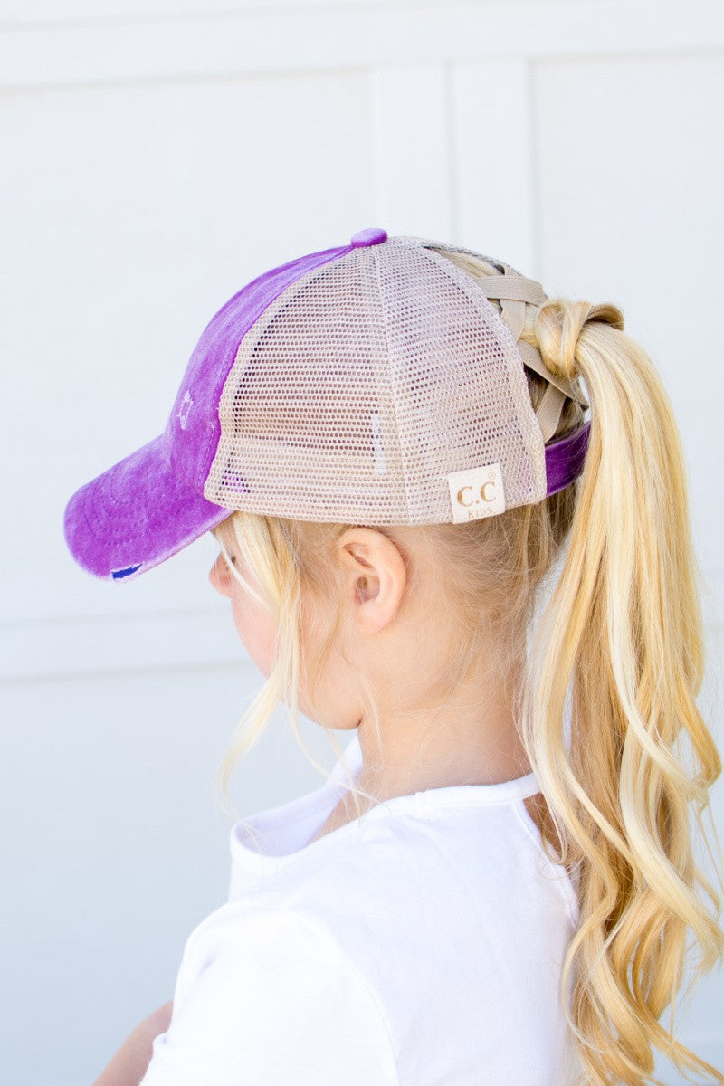 Girl's CC Criss-Cross Ponytail Cap