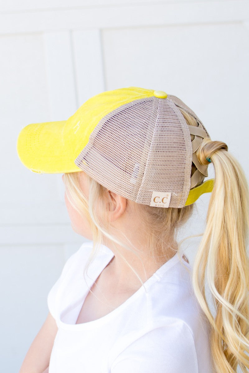 Girl's CC Criss-Cross Ponytail Cap